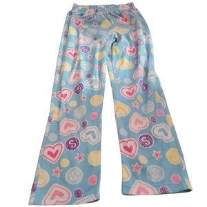 Shopkins L(10/12)  Blue Pajama Bottoms with Multicolored Hearts and Stars